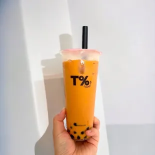 Thai Tea with Honey Boba