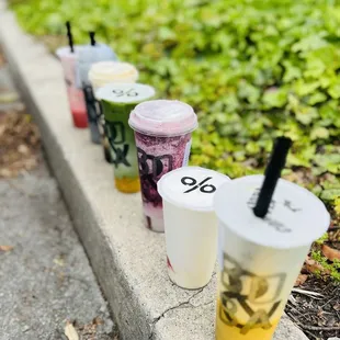 Strawberry smoothie Hey sesame  Creme brulee Mango matcha latte Kyoho grape Strawberry yogurt mochi Mango smoothie  IG @AmyNsEats