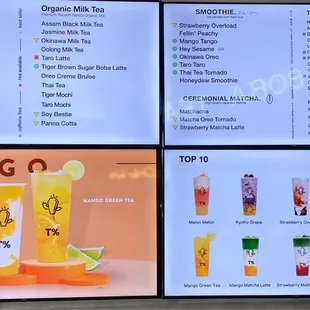 Menu as of 09/18/2022 @ Tea%