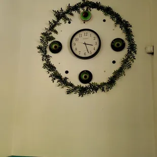 Beautiful clock on the wall.