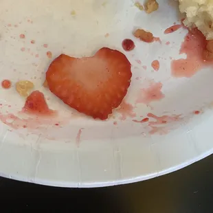 Strawberry/banana craps. Found a heart shaped strawberry in the mix.
