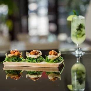 T-Fusion Steakhouse Spicy Tuna Wonton &amp;  Mojito