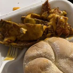 Chicken Crack Waffle Fries and a Becky White Sandwich Combo