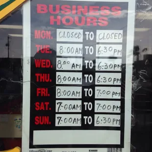 Store hours