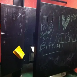 Chalkboard Painted Bathrooms?!  Nice!!