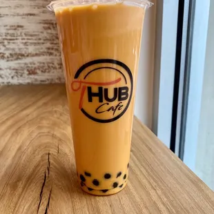 Thai milk tea with boba