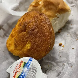 The survivors of the cornbread and roll basket