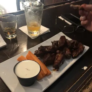 The wings Kansas Spice but not burning THURSDAYS ARE WING NITES