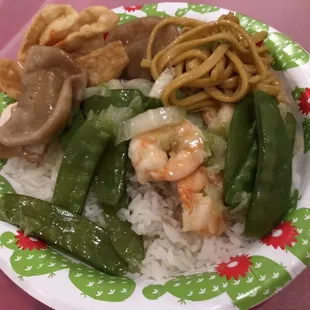 Delivery tonight-shrimp with snowpeas, dumplings, lo mein &amp; crab rangoon 5.27.22