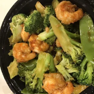 Shrimp with snowpeas &amp; broccoli (very good) 3.23.21