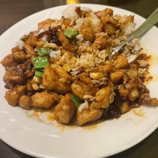 Kung Pao Chicken entrée (sorry I started eating it was smelling too good )