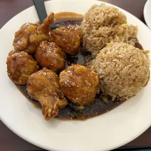 Sesame Chicken with Fried Rice