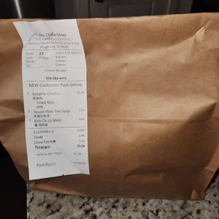 To go order nicely packed