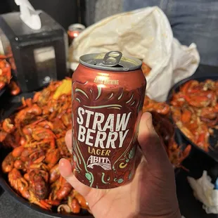 Nothing pairs better than crawfish and an ice cold Strawberry Abita.