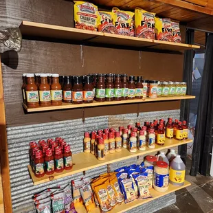 shelves of food