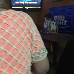 a man playing a video game