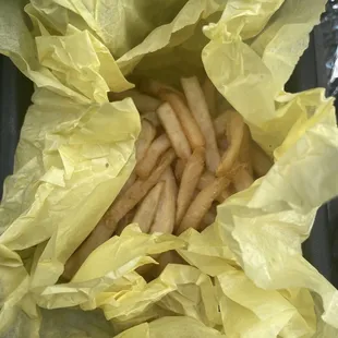 Had to Wrap left over fries in the wet burger paper