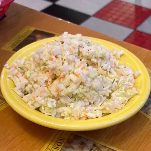 a bowl of coleslaw