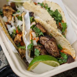 Grilled Steak, Chicken, and Carnitas Tacos - IG: @nelson_eats