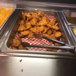 chicken wings and fried chicken, interior