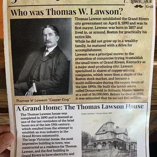 Menu cover