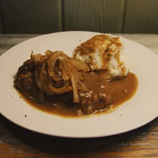 Hamburger Steak &amp; Creamy Mashed Potatoes