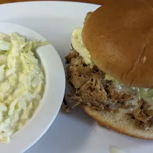 Delicious barbecue sandwich.