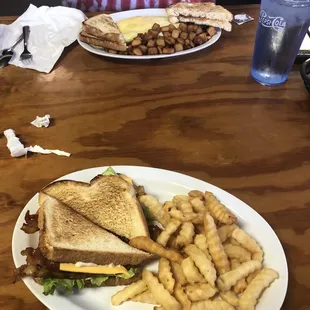 BLT and a cheese omelette