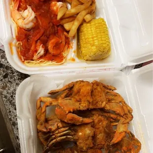 Fried Blue Crab and Shrimp Enchilada