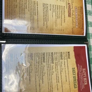 two menus on a table