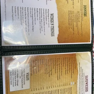 a menu for a restaurant
