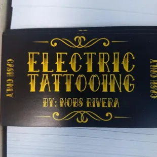 Need an amazing tattoo artist? Go to Electric Tattooing by: Nobs Rivera! Need  premium quality business cards give us a call!