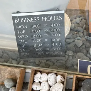 Hours of operation 2/25/25