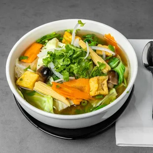 24. Pho with Assorted vegetables with fried tofu