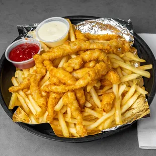 J. Chicken strips and french fries