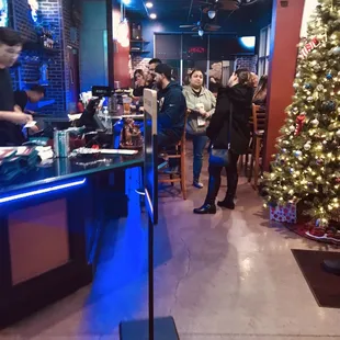 waiting in bar area