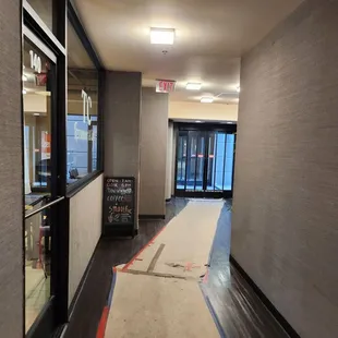 a hallway in a building