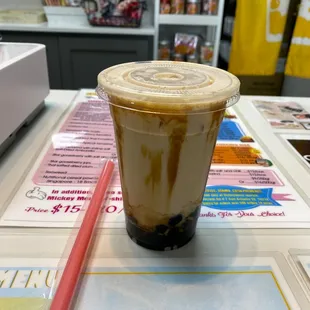 Black Milk Tea with Black Sugar Boba