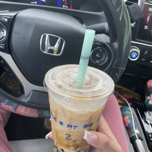 Black Milk Tea with Black Sugar Boba