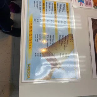 The menu