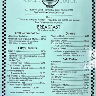 Breakfast Menu