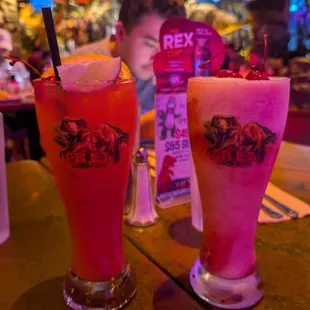 Caveman punch was delicious and refreshing (alcohol), drink on the left
