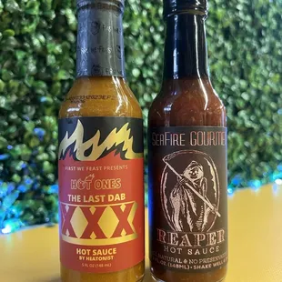 two hot sauces