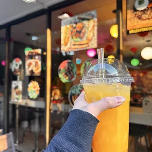 the best drink ever! I usually come here just to get this , soursop passion fruit drink