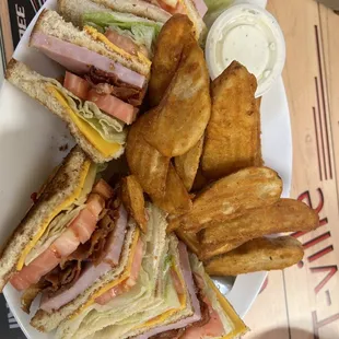 Club Sandwich Combo with Potato Wedges