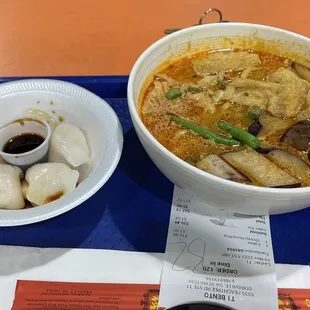 Laksa and Shrimp Dumplings