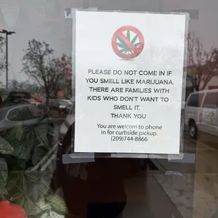 Signage on front door