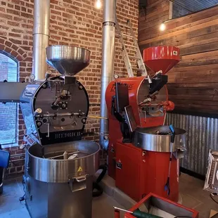 a coffee roaster and a coffee grinder