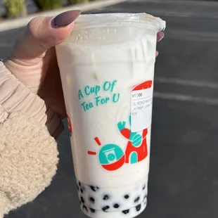 Almond Milk Tea with Boba