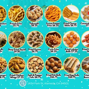 Some of our snack options. (Updated November 2024).